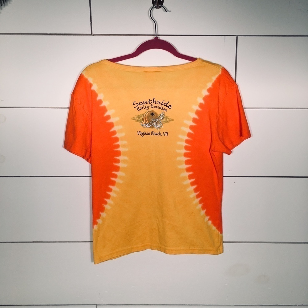 Y2K Harley-Davidson Flame Tee | Fitted Baby Tee Biker Graphic · Virginia Beach - Picture 5 of 7
